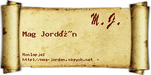 Mag Jordán névjegykártya